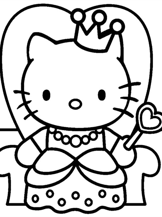 Pretty Hello Kitty Coloring Pages Photo