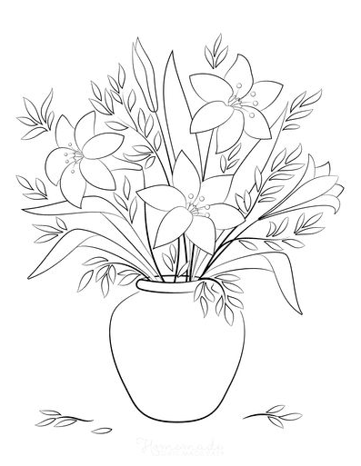 Flower Coloring Pages - Beautiful flower drawings