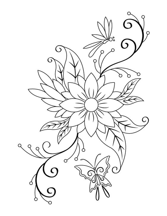 Flower Coloring Pages   Printable Flower Coloring Pages