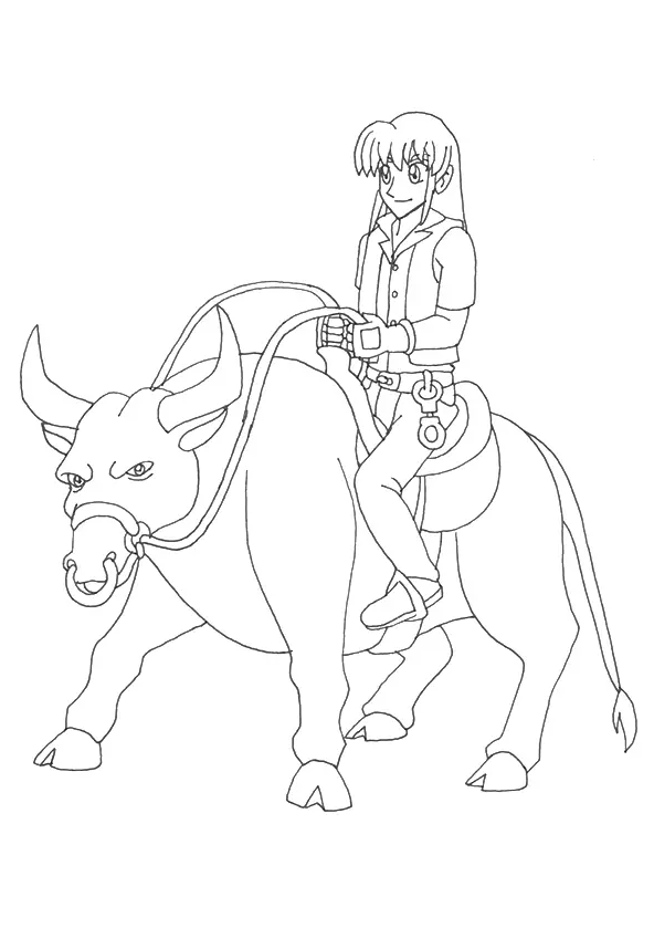 Bull Coloring Pages For Your Toddler - Bull riding coloring page