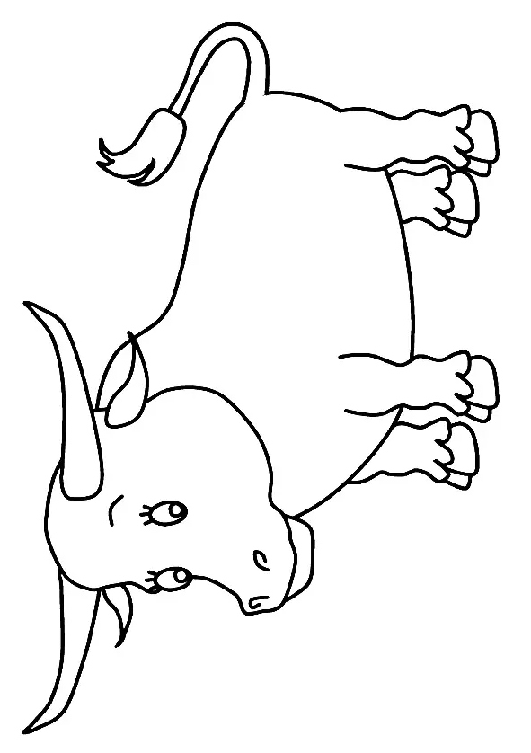 Bull Coloring Pages For Your Toddler - Ferdinand Bull coloring page