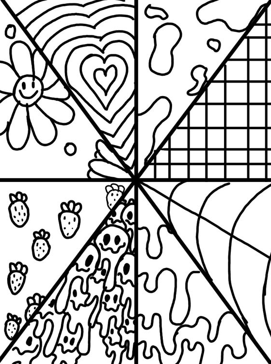 Cute Aesthetic Coloring Pages   Cute Easy Drawings Easy Coloring