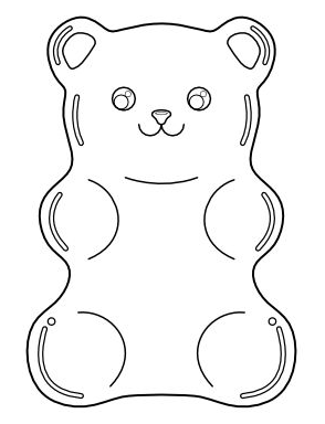 Cute Aesthetic Coloring Pages - Free printable gummy bear coloring page