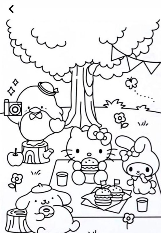 Cute Aesthetic Coloring Pages - Hello kitty coloring page