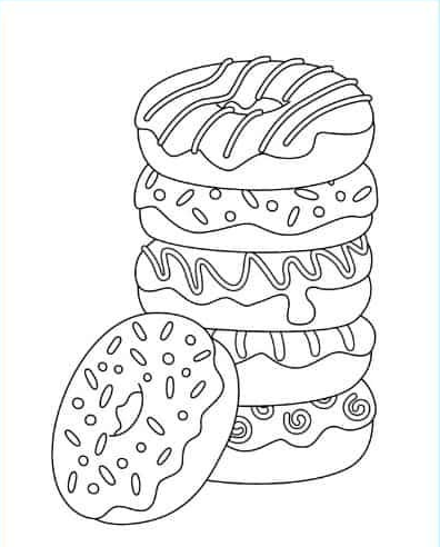 Free Coloring    Free Printable Donut Coloring
