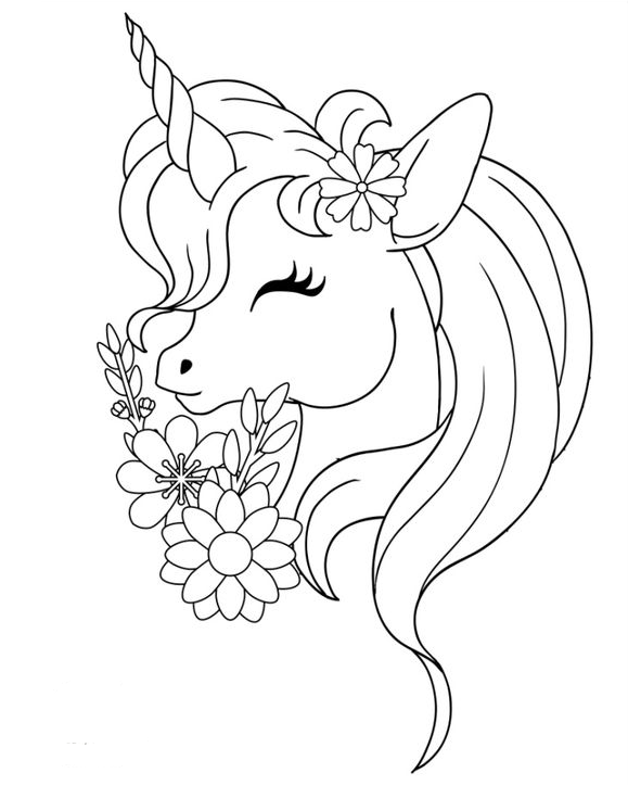Free Coloring Pages   Magical Unicorn Coloring Pages For
