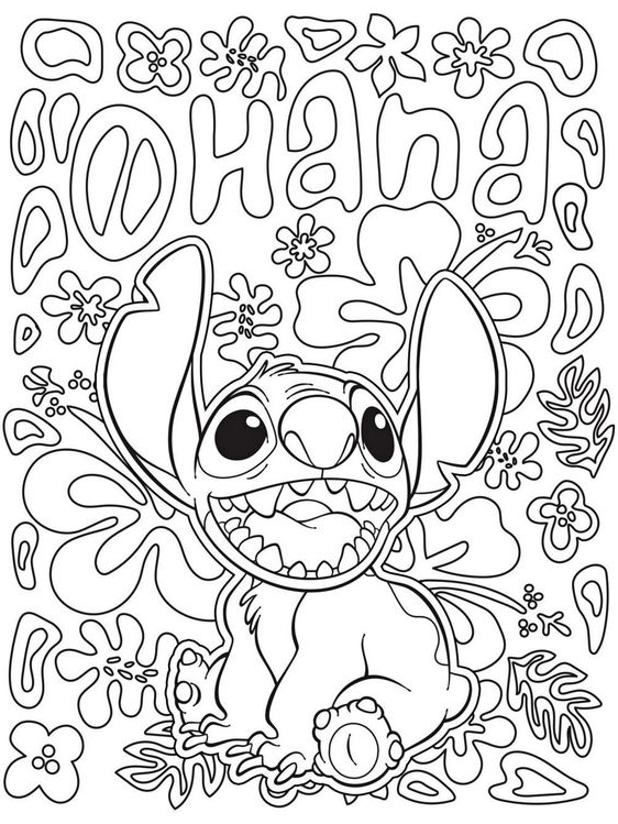 Free Coloring Pages - Stitch and Lilo Coloring Pages