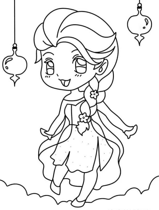 Elsa Coloring Pages   Easy Elsa Coloring Sheet For Young