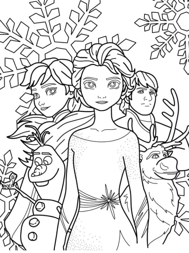 Elsa Coloring Pages   Elsa, Anna, Sven, Olaf, And