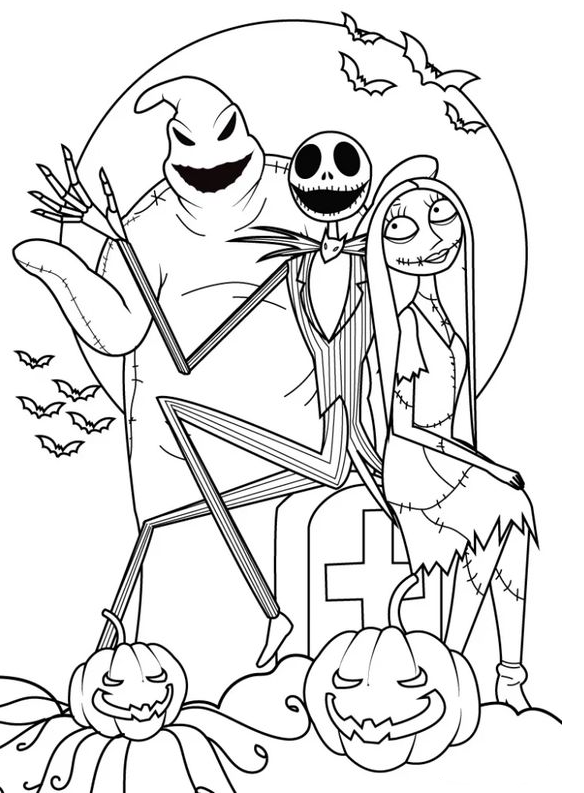 Halloween Coloring Pages   Free Printable Nightmare Before Christmas Coloring Pages For