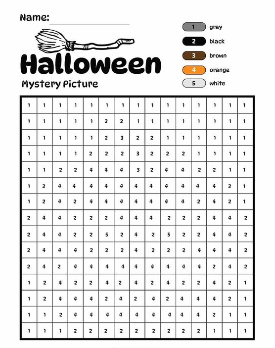 Halloween Coloring Pages - Halloween Color by Number