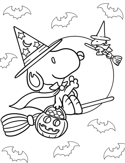 Halloween Coloring Pages - Peanuts & Snoopy Coloring Pages