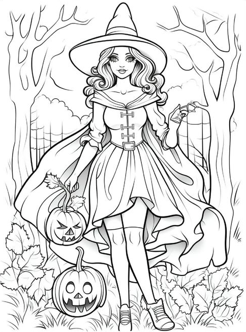 Halloween Coloring Pages   Witch Coloring Pages For Adults