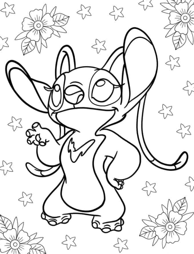 Lilo & Stitch Coloring Pages - Angel (Experiment 624) Character Coloring Page