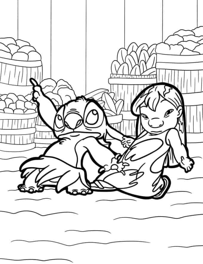 Lilo & Stitch Coloring Pages - Coloring Page Of Lilo And Stitch Dancing
