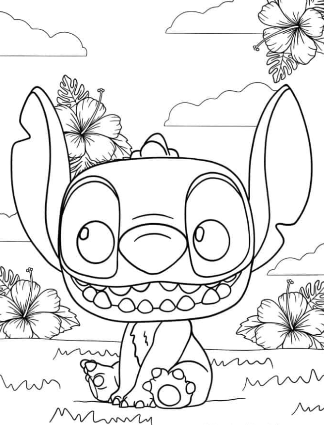 Lilo & Stitch Coloring Pages - Cute Stitch Funko Pop Coloring Page