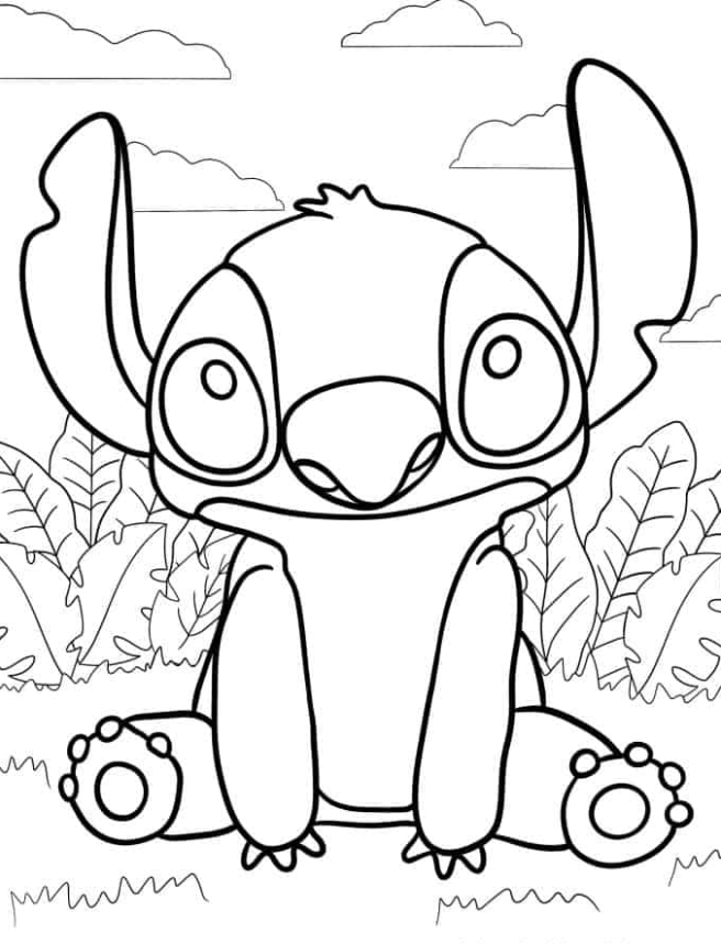 Lilo & Stitch Coloring Pages   Easy To Color Stitch Character For