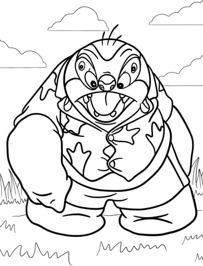 Lilo & Stitch Coloring Pages - Jumba Jookiba Alien Character Coloring Sheet