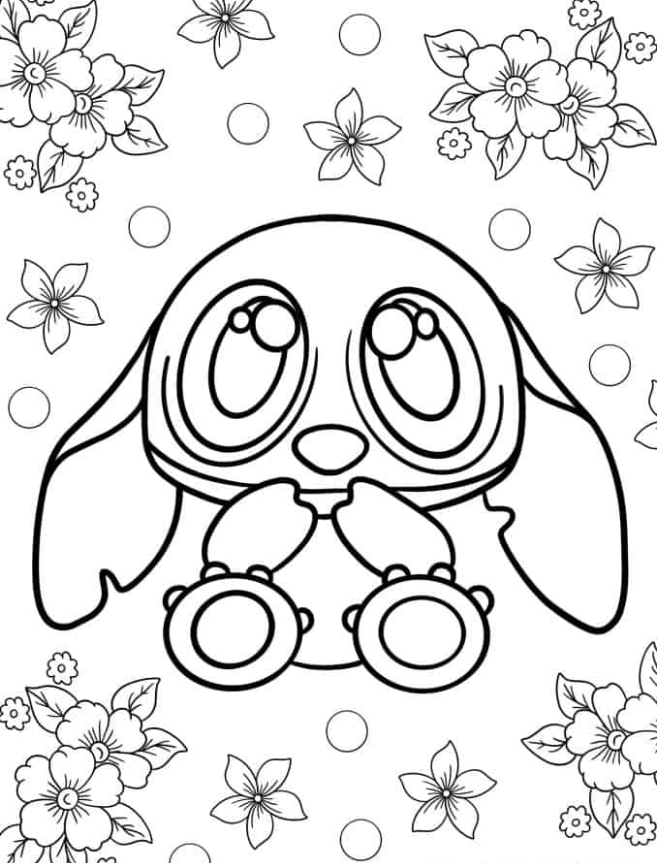 Lilo & Stitch Coloring Pages   Kawaii Themed Stitch Coloring Sheet For