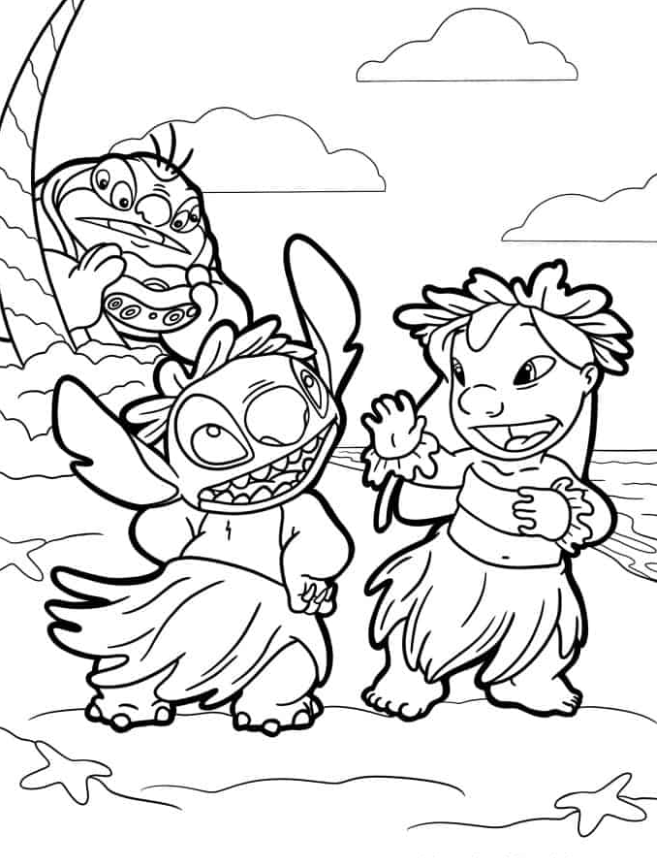 Lilo & Stitch Coloring Pages   Lilo And Stitch Dancing With Jumba