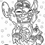 Lilo & Stitch Coloring Pages   Stitch Playing In A Bowl Of Ice Cream To Color