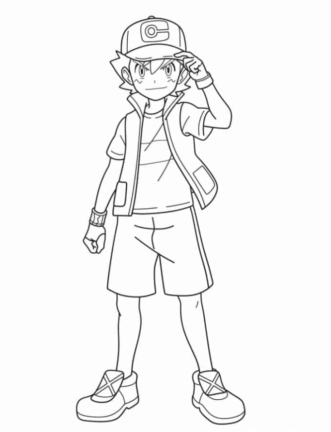 Pokemon Coloring Pages - Coloring Page Of Ash From Pokemon