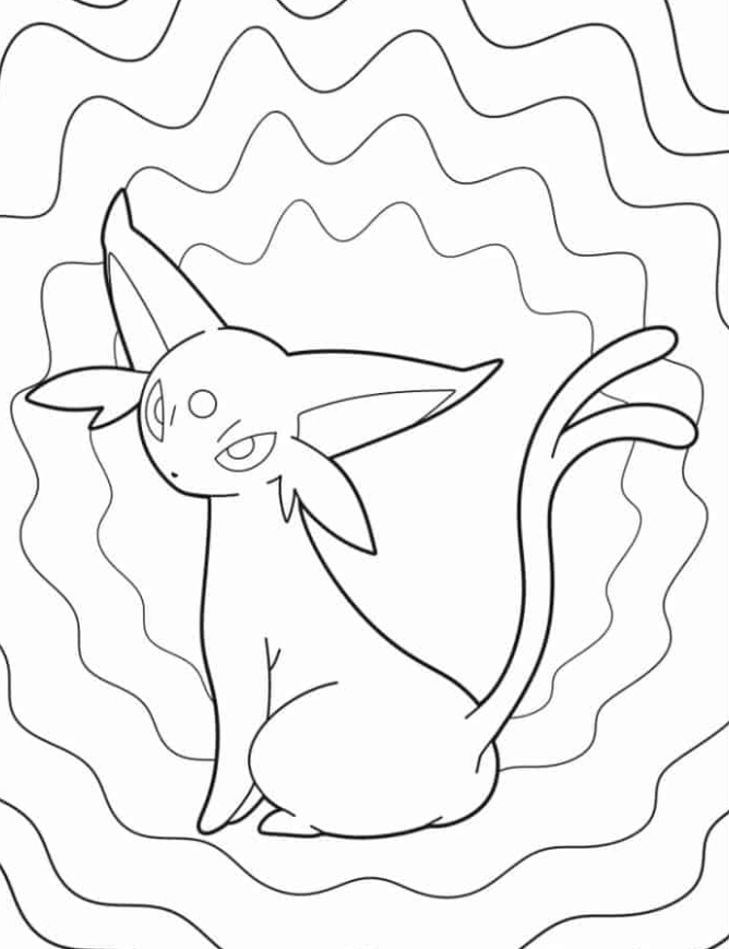 Pokemon Coloring Pages - Coloring Page Of Cute Espeon For Kids