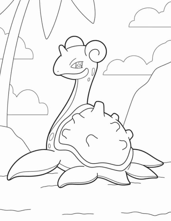 Pokemon Coloring Pages   Coloring Page Of Lapras On The
