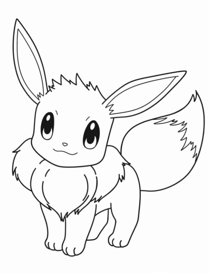 Pokemon Coloring Pages - Cute Eevee Pokemon