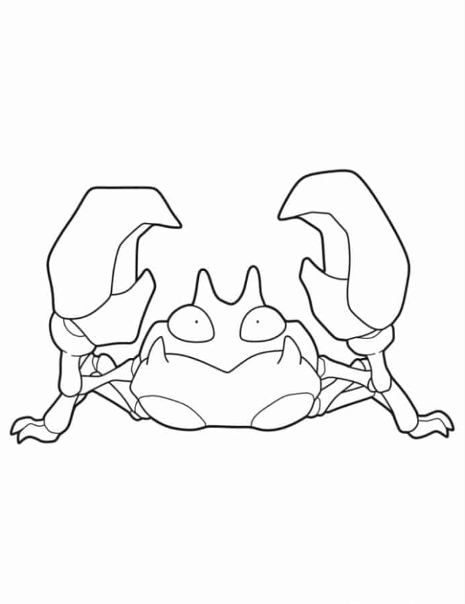 Pokemon Coloring Pages   Easy Krabby Outline Coloring Page For