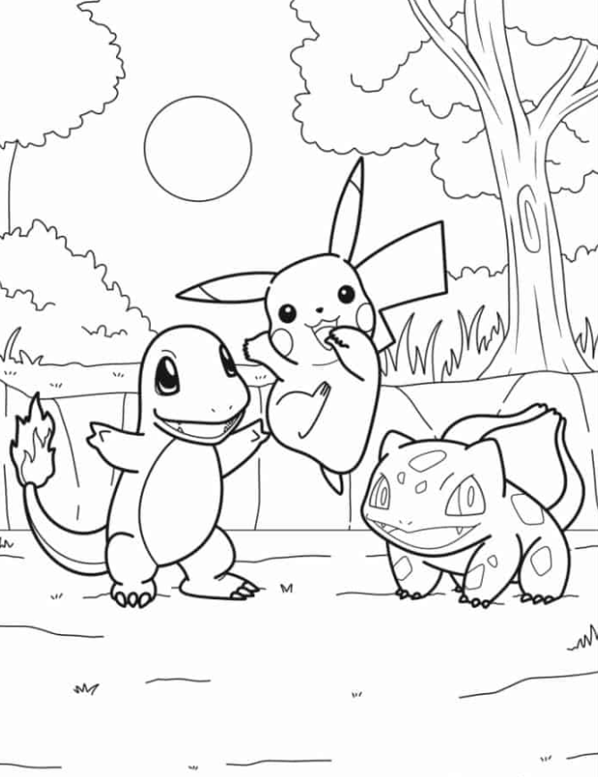 Pokemon Coloring Pages   Iconic Pokemon Coloring Page For
