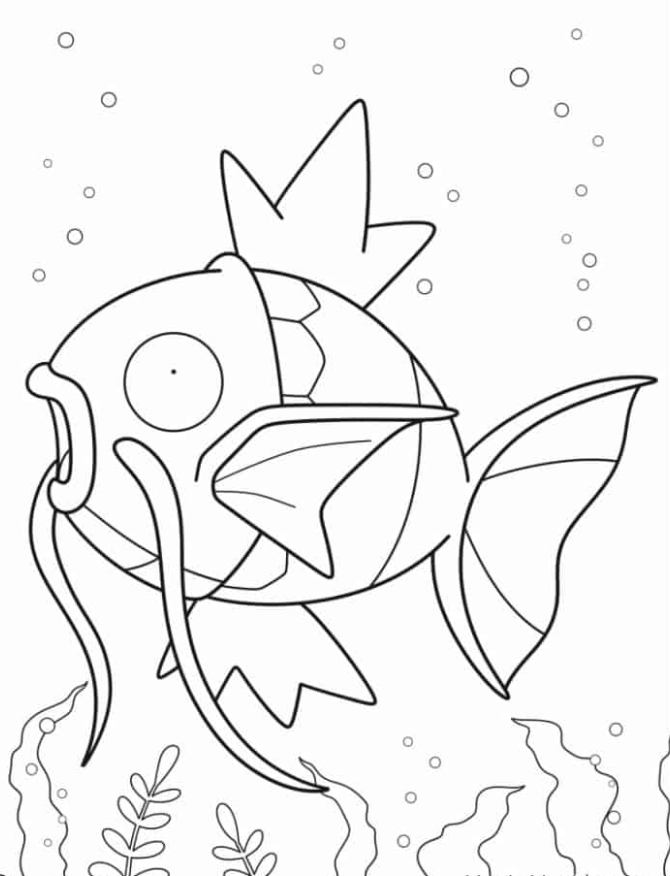 Pokemon Coloring Pages - Magikarp In The Water