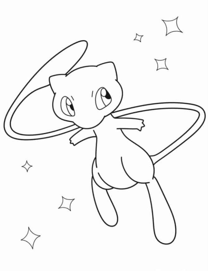 Pokemon Coloring Pages - Mew Pokemon To Color