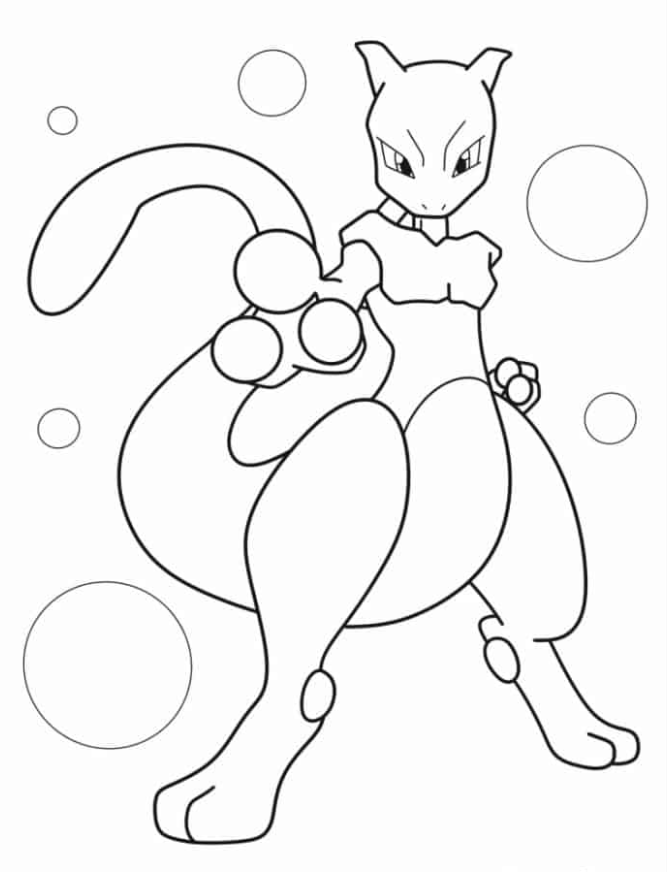 Pokemon Coloring Pages - Mewtwo Pokemon Coloring Page