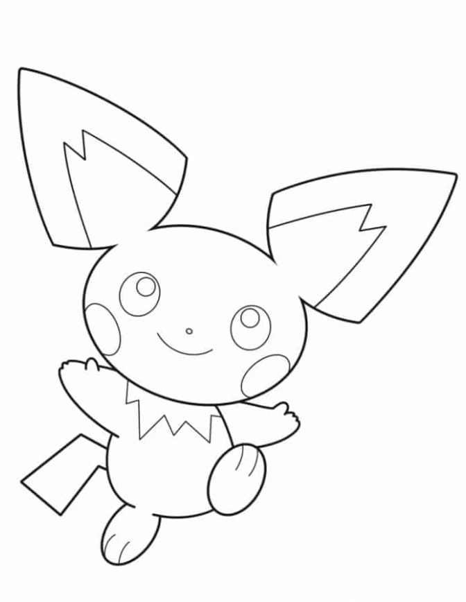Pokemon Coloring Pages - Pichu Pokemon To Color