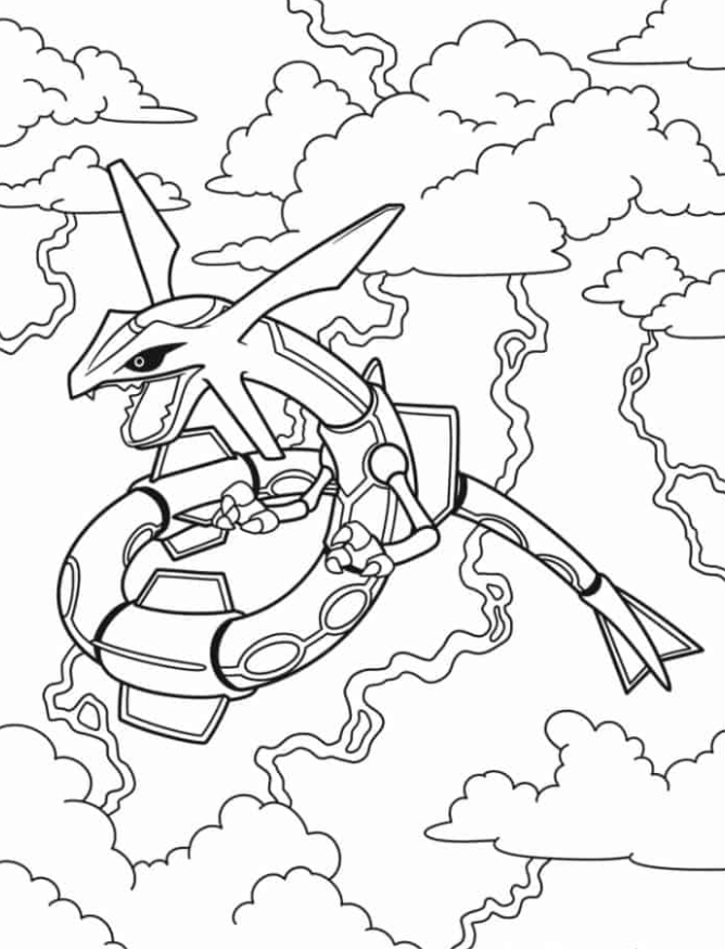 Pokemon Coloring Pages   Pokemon Rayquaza In The