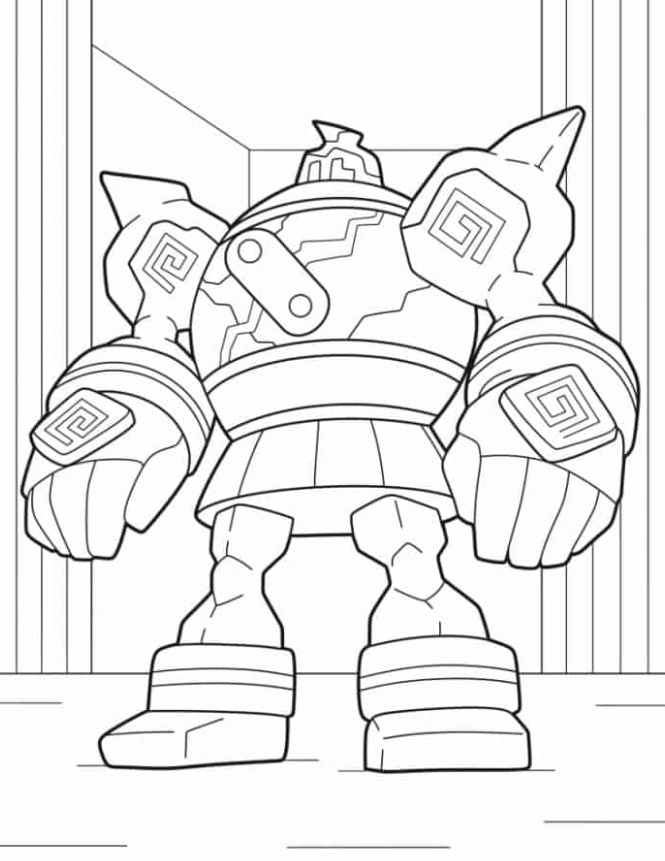 Pokemon Coloring Pages   Powerful Golurk Coloring