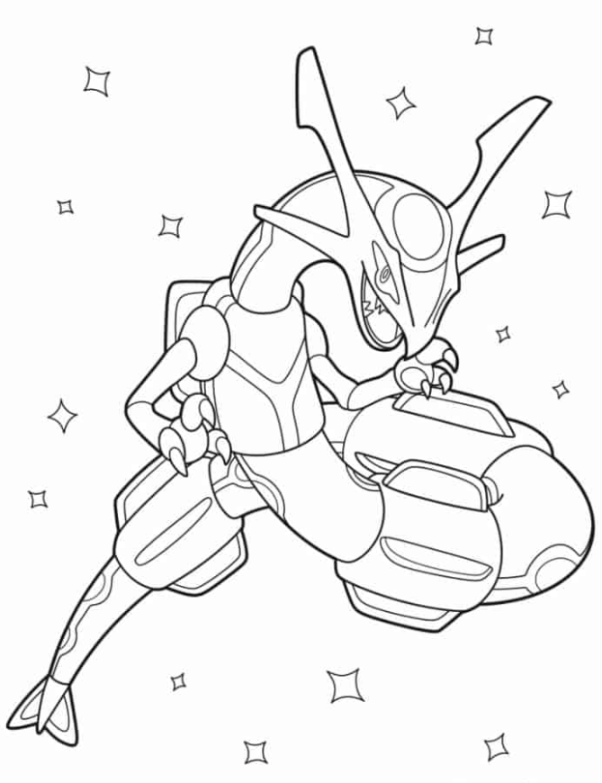 Pokemon Coloring Pages - Rayquaza In Battle Mode