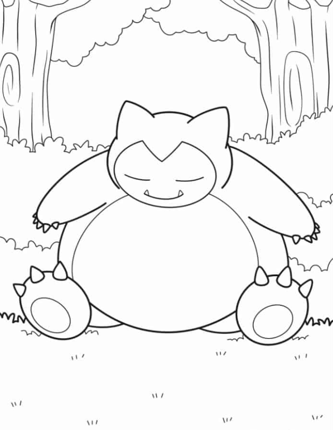 Pokemon Coloring Pages - Snorlax Pokemon To Color In