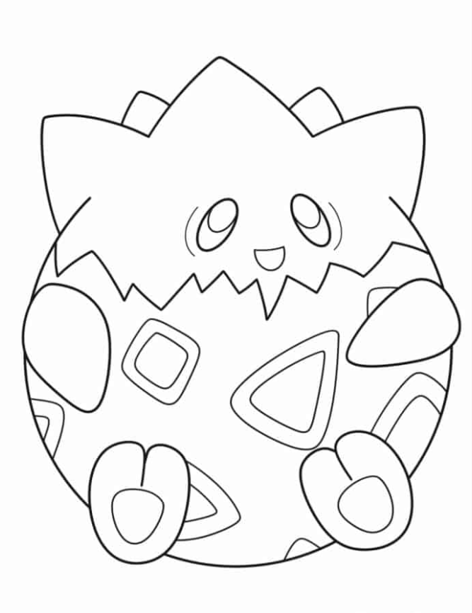 Pokemon Coloring Pages - Togepi Pokemon To Color