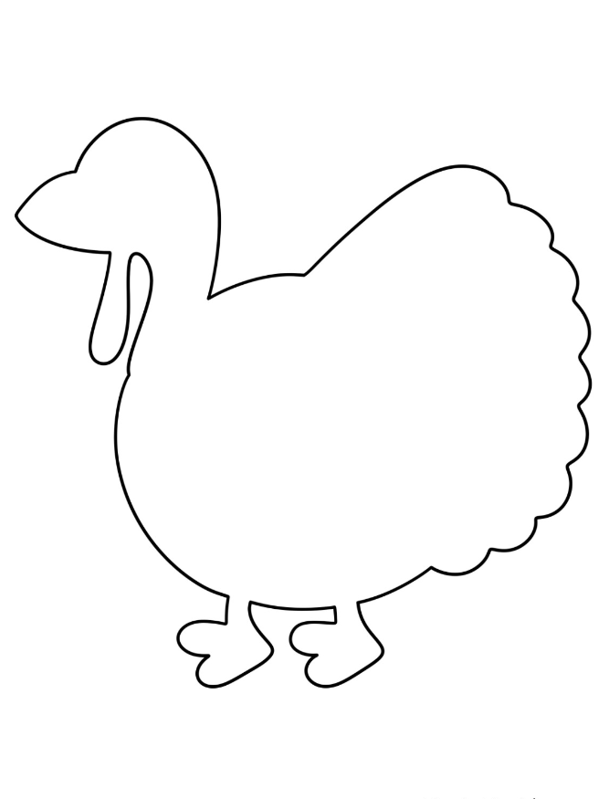 Turkey Templates - Full Page Easy Turkey Template For Kids