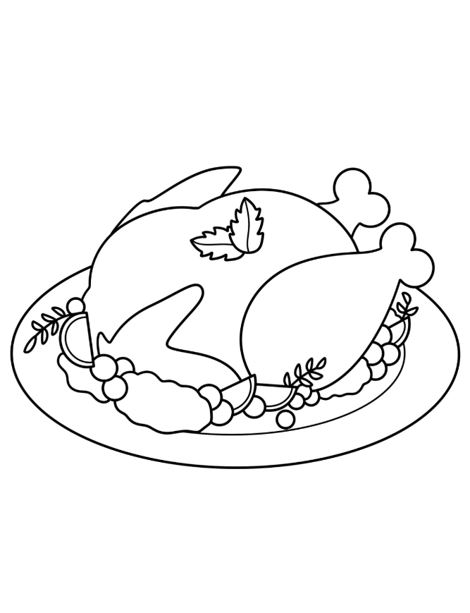 Turkey Templates - Full Page Roasted Thanksgiving Turkey Template