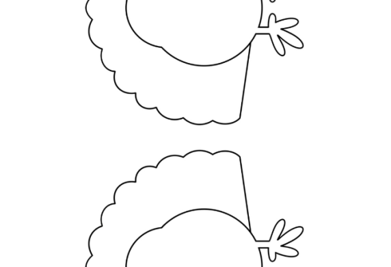 Turkey Templates   Two Half Page Simple Turkey Template For Preschoolers