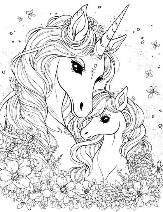 Coloring Pages Free Printable   Magical Unicorn Coloring Pages For Kids And