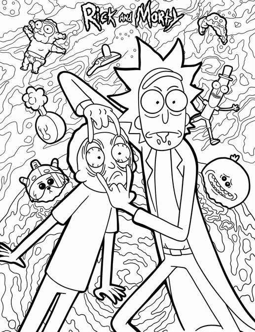 Coloring Sheets For Adults   Rick And Morty Coloring Pages Free PDF