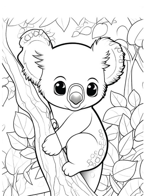 Printable Adult Coloring    Koala Coloring