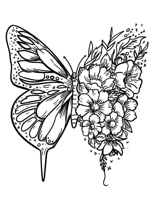 Printable Adult Coloring    New Beautiful Flower Coloring
