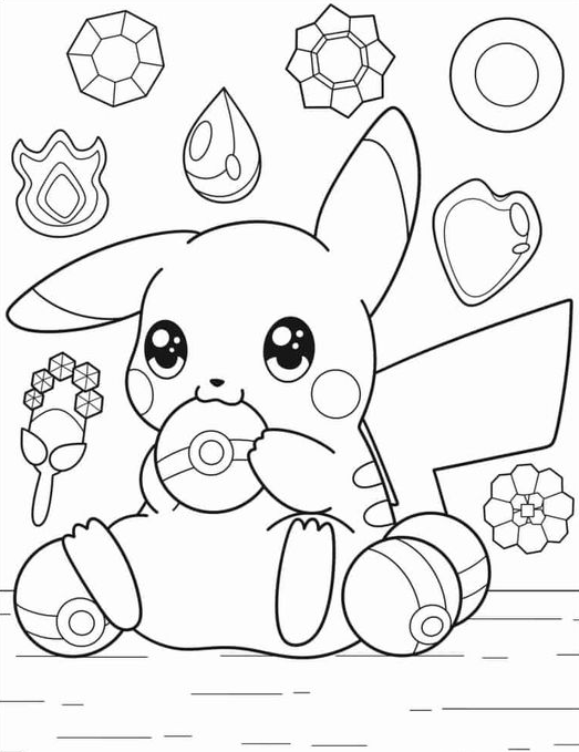Printable Adult Coloring Pages   Pikachu Coloring Pages Free PDF