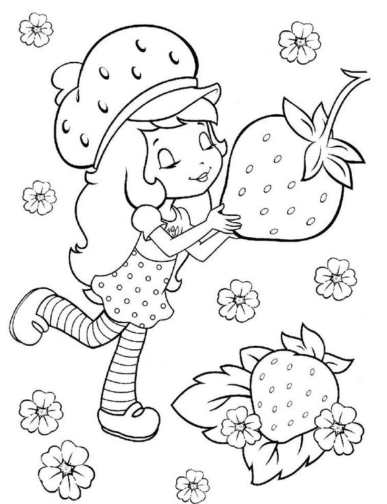 Strawberry Shortcake Coloring Pages   Cute Strawberry Shortcake Coloring