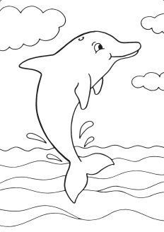 Dolphin Art   Wonderful Dolphin Coloring Pages